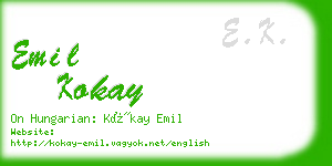 emil kokay business card